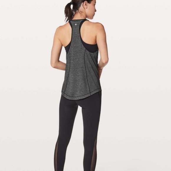 lululemon athletica Tops - Lululemon Time To Sweat Racerback Tank Top Grey Black XS/Small
